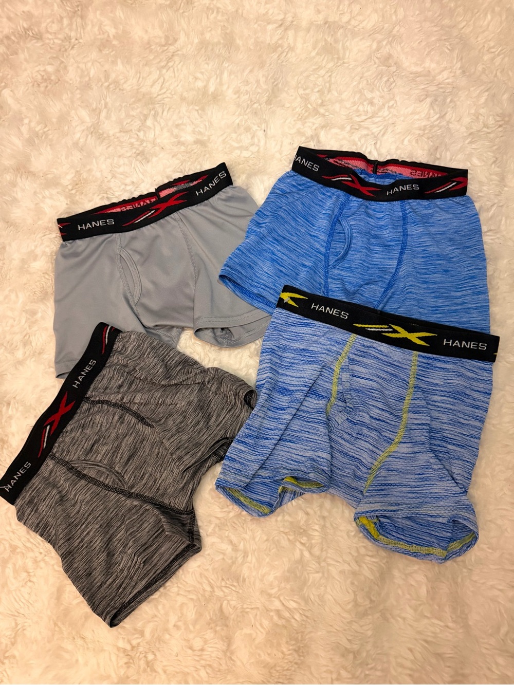 Hanes Men's Boxer Briefs Pack - Light Gray, Dark Gray, Blue, Sky Blue